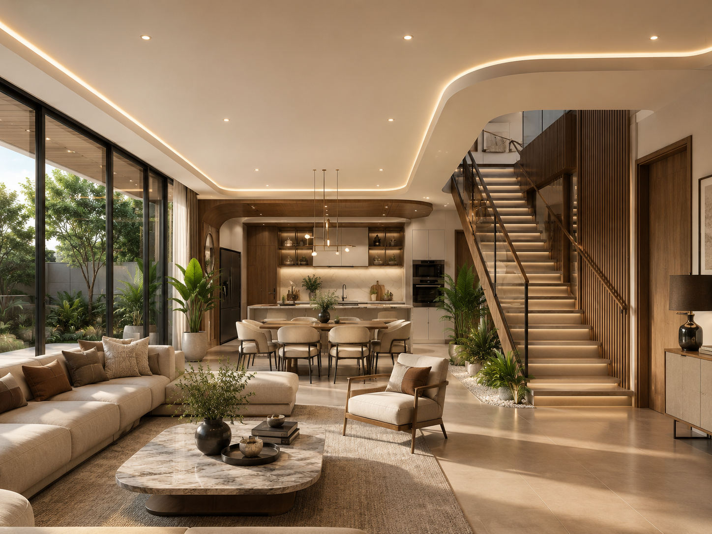 Horizon — living area, rendered view