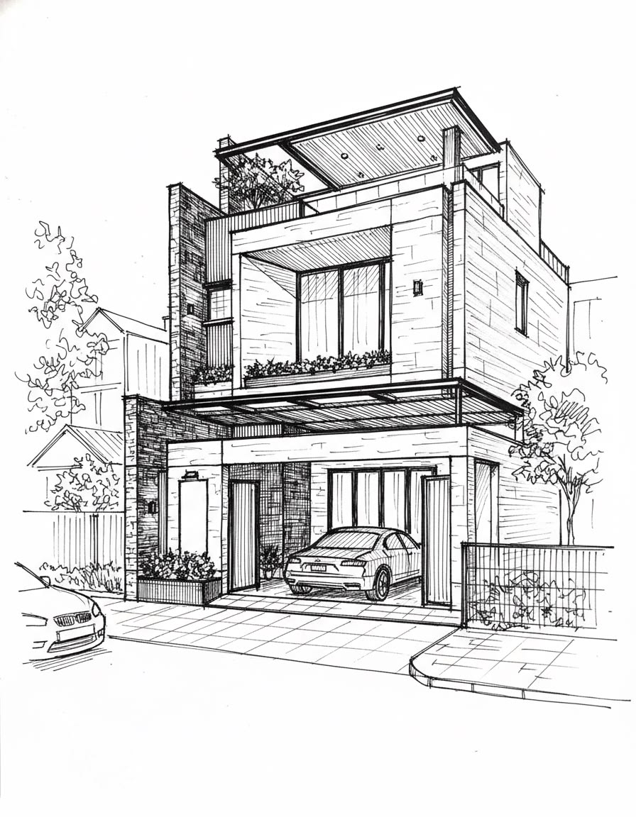 Aurelis Solstice — architectural sketch